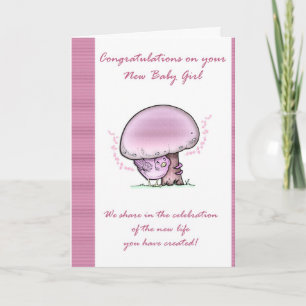 Grattis Flicka Card, Nyfödd bebis Kort