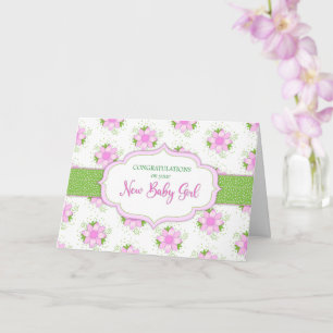 Grattis Flicka Soft Rosa Daisy Flowers Kort