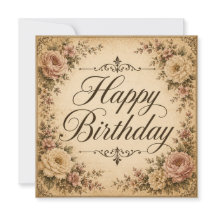 grattis födelsedag blommig kort 