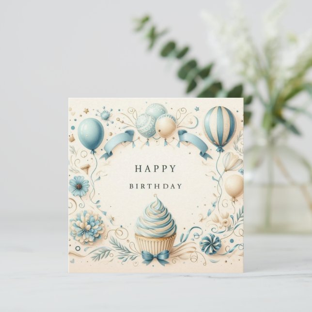 grattis födelsedag cupcakes-kort julkort (Stående Fram)