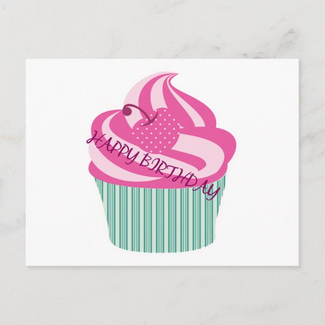 Grattis födelsedagstårta vykort (Framsida)