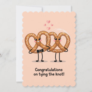Grattis för att ha bundit er Pretzel Roligt Julkort