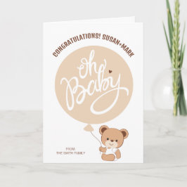 Grattis för Baby Bear Baby Shower Kort