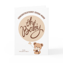 Grattis för Baby Bear Baby Shower