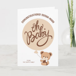 Grattis för Baby Bear Baby Shower Kort
