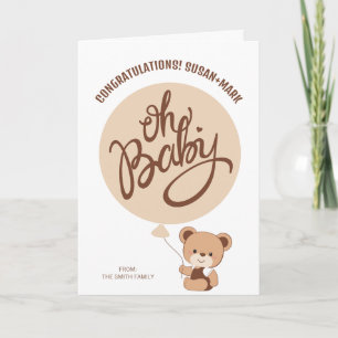 Grattis för Baby Bear Baby Shower Kort