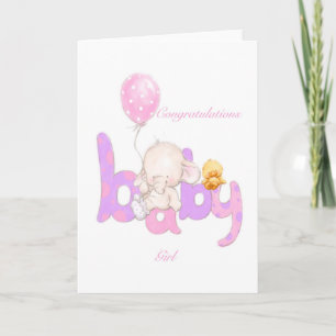 Grattis för babyflicka kort