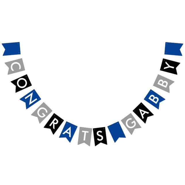 Grattis för blåttgråttsvart vimplar (Alla)