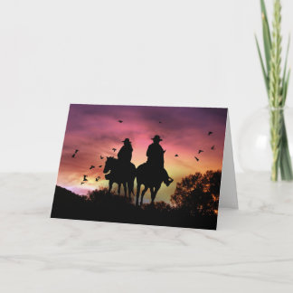 Grattis för cowboy- och Cowgirlridningbröllop Kort