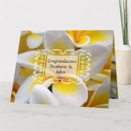 Grattis för Frangipaniblommabröllop Kort