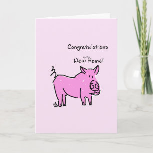 Grattis för hälsningkort på det nya hemmet kort