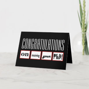 Grattis för NAMN för PhD-gradANPASSNINGSBAR Kort
