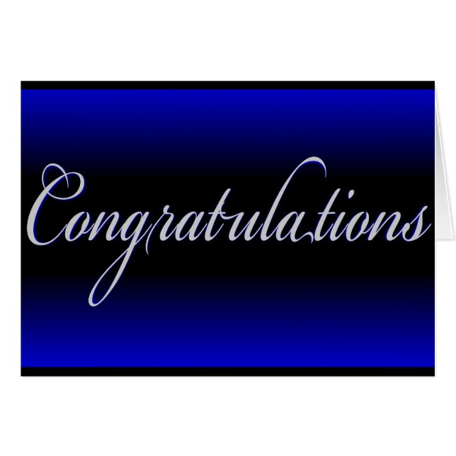 Grattis för svart tonad elegant hälsningskort (Framsidan Horizontal)