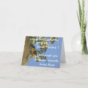 grattis för två roligtar i baby kort