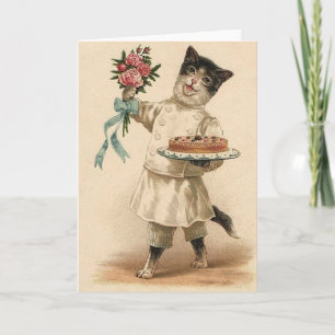 Grattis för Victorianbagarekatt & bäst önskemål Kort