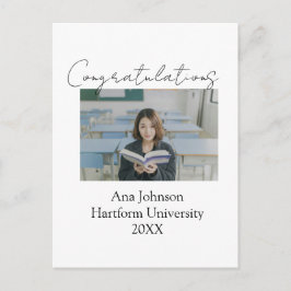 Grattis foto examen namn universitet år vykort