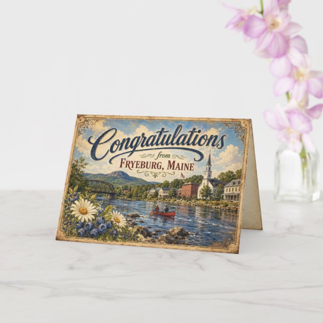 Grattis från Fryeburg Maine Välkomstkort Kort (Orkide)