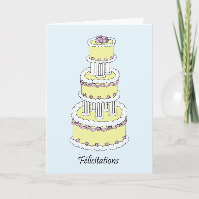 Grattis Fransk Bröllopskongloration Kort (Framsida)