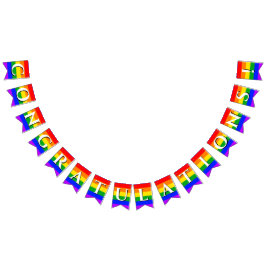 Grattis Gay pride Rainbow Bunting Banner Vimplar