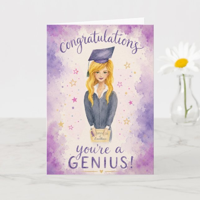 Grattis Geniet! Kort (Liten växt)