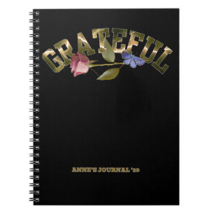 Grattis Golden Typography Ro & Butterfly Anteckningsbok