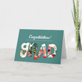 Grattis Grad. Anpassningsbarna blommigt Kort