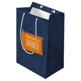 Grattis Grad. Blue Denim Mönster