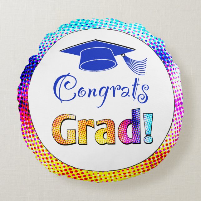 Grattis Grad Färger, Kul Rund Kudde (Framsidan)