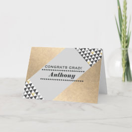 Grattis Grad. Geometric Mönster Anpassningsbar Kort