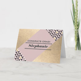 Grattis Grad. Geometric Mönster Anpassningsbar Kort