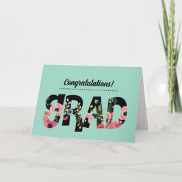 Grattis Grad. Modern Blommigt Anpassningsbar Card Kort