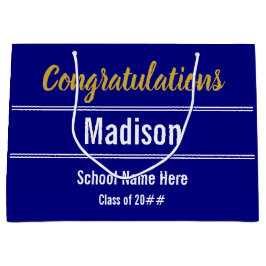 Grattis Grad Namn School Navy White