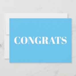 Grattis, Grattis, himmelblå vit kort