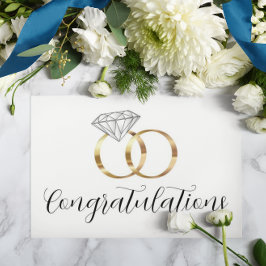 Grattis Guld Diamond Bröllop Ringar Kort