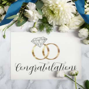 Grattis Guld Diamond Bröllop Ringar Kort