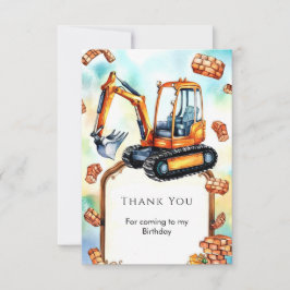 Grattis Happy Builder Construction på födelsedagen Tack Kort