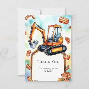 Grattis Happy Builder Construction på födelsedagen Tack Kort