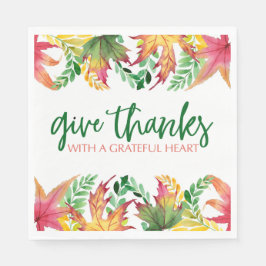 Grattis Heart Höst löv Thanksgiving Gräns Pappersservett