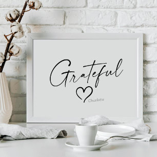 Grattis Heart Skript för minimalt Bläck Poster