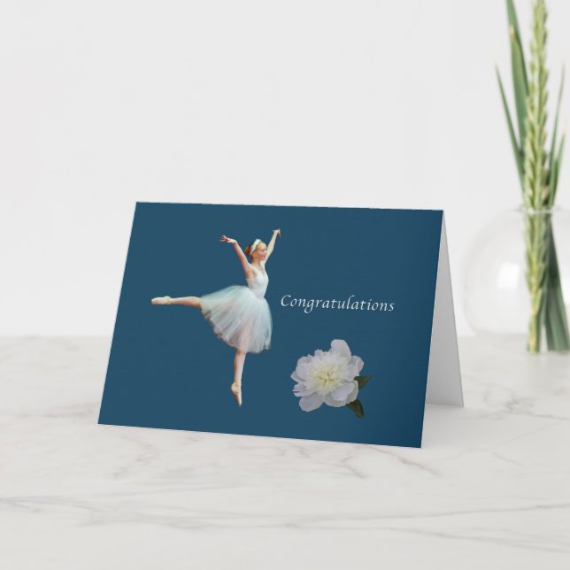Grattis högläsning, Ballerina, vitpion Kort (Framsida)
