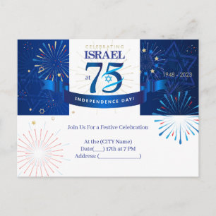 Grattis Israel på 75-årsdagen av självständigheten Vykort