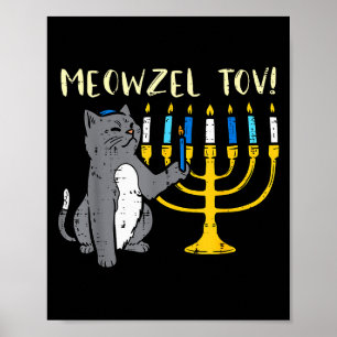 Grattis judisk katt rolig Hanukkah Chanukah Pjs Poster