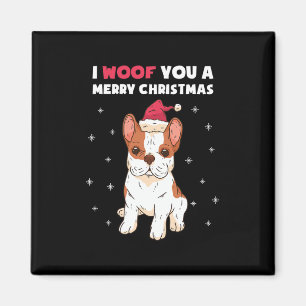 Grattis Jul Fransk Bulldog Hundälskare Magnet