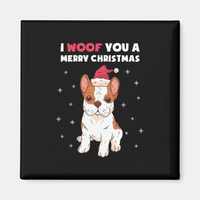 Grattis Jul Fransk Bulldog Hundälskare Magnet (Framsidan)