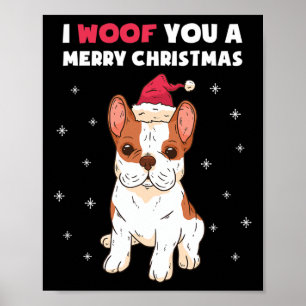 Grattis Jul Fransk Bulldog Hundälskare Poster