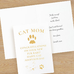 Grattis Kattadoption Folie Kort