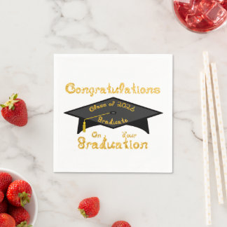 Grattis Klass 2026 Graduate Black Cap Pappersservett