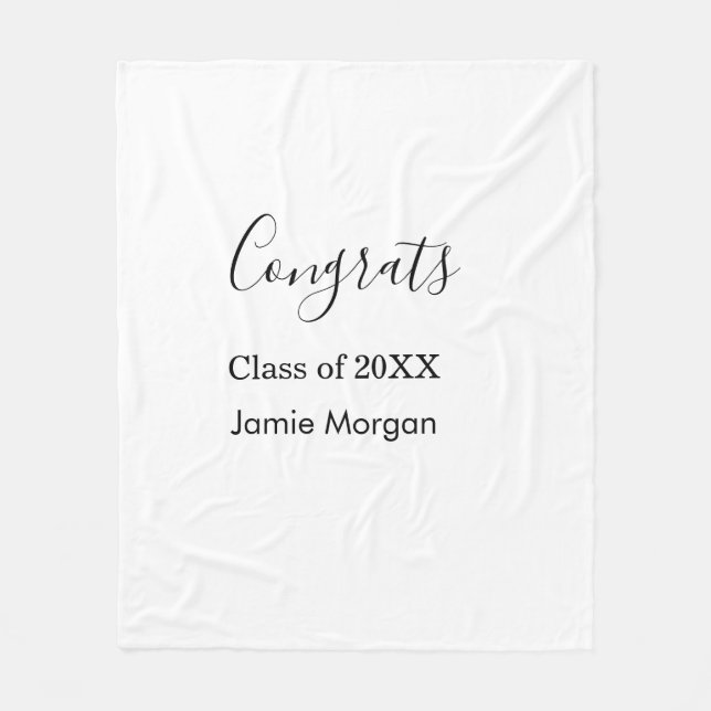 Grattis klass 20XX examen namn enkelt datum Fleecefilt (Framsidan)