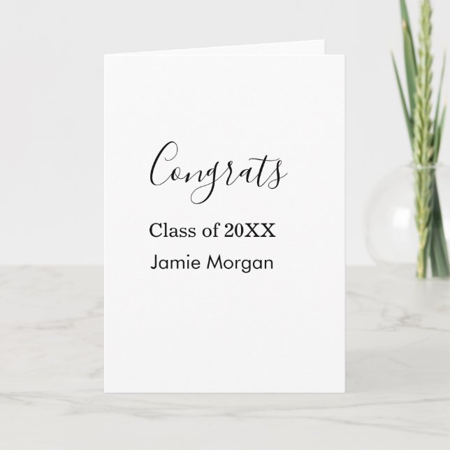 Grattis klass 20XX examen namn enkelt datum Kort (Framsida)