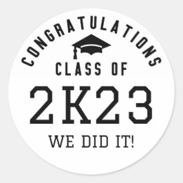 Grattis Klass 2K23 Runt Klistermärke